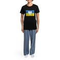 thumbnail image 4 of CafePress - Ukraine Heart Pajamas - Women's Short Sleeve Print T-Shirt and Pants Dark Cotton Pajama Set, 4 of 7