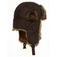 thumbnail image 3 of Winter Faux Fur Brown Aviator Cap, 3 of 5