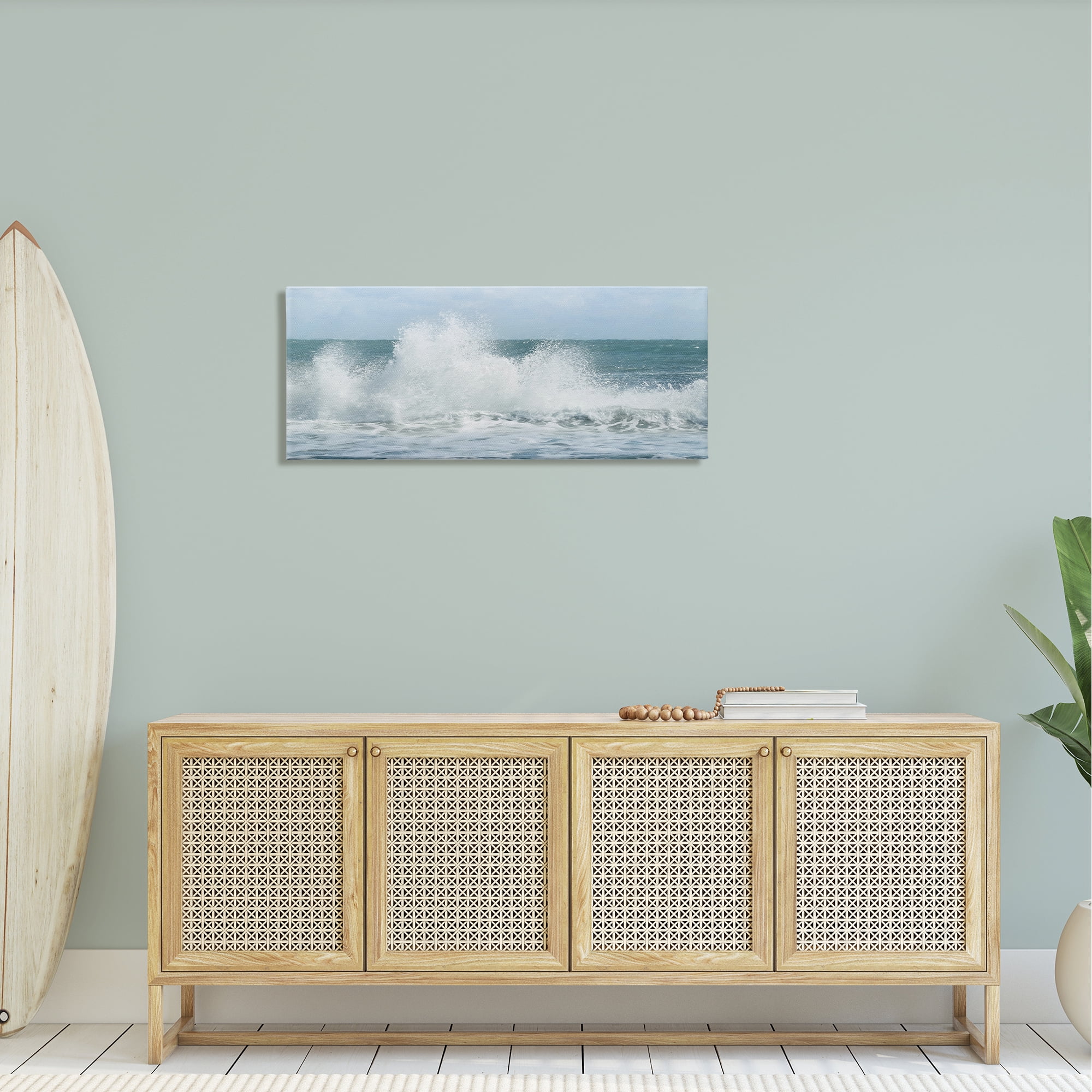 Stupell Ocean Waves Crashing Foam Splash Landscape Photography Gallery Wrapped Canvas Print Wall Art