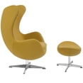 thumbnail image 2 of Citron Wool Fabric Swivel Egg Chair with Tilt-Lock & Ottoman, 2 of 4
