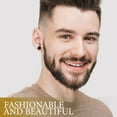 thumbnail image 4 of USHOBE 2Ensemble Boucles d'Oreilles pour Hommes Clous Classiques Noir Acier Inoxydable Style Vitrine, 4 of 8