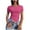 Hot Pink, variant on MIUOWANP Women's Short Sleeve Tops Casual Solid Color Stylish Waist Shaping Blouse Easy to Mix and Match T-Shirt Size XXL(12)Blue