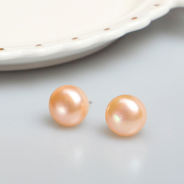 Pendientes de perlas de agua dulce naturales Pendientes de bombilla pequeña de plata esterlina S999 Pendientes delicados de sentido avanzado Joyería