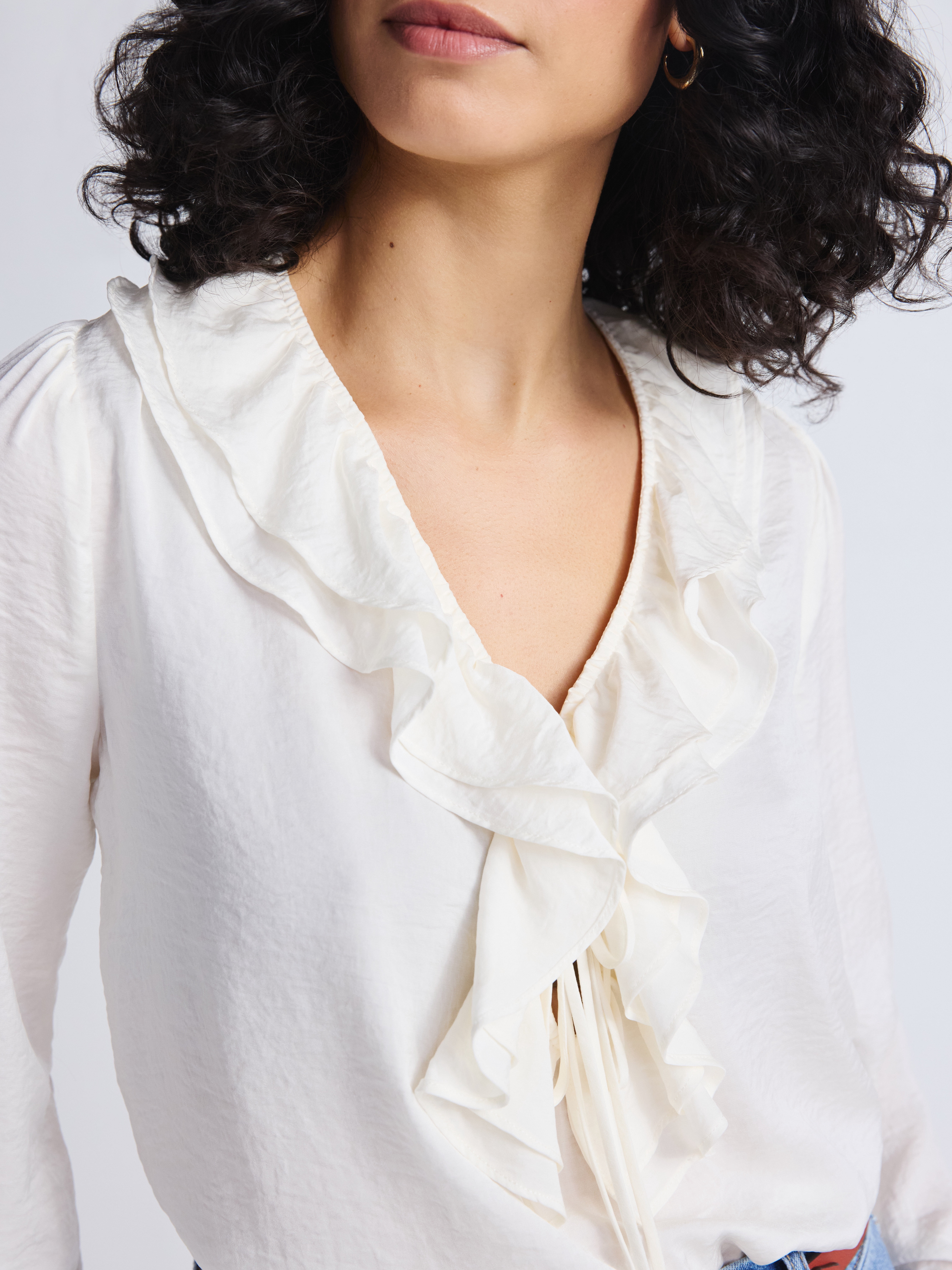 Sofia by Sofia Vergara Women's and Women's Plus Ruffle Neck Blouse, Sizes XS-4X