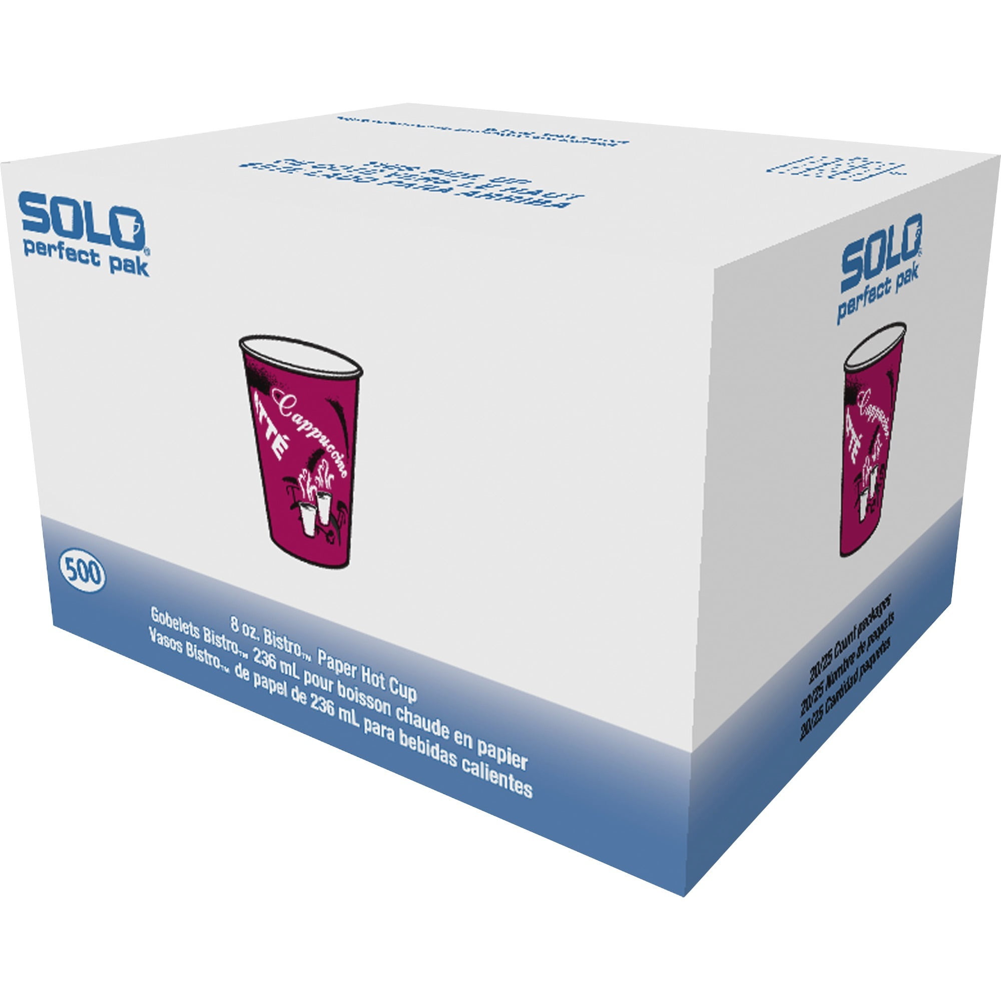 Solo, SCCOF8BI0041, Single Sided Paper Hot Cups, 500 Carton, Maroon Solo, SCCOF8BI0041, Single Sided Paper Hot Cups, 500 Carton, Maroon