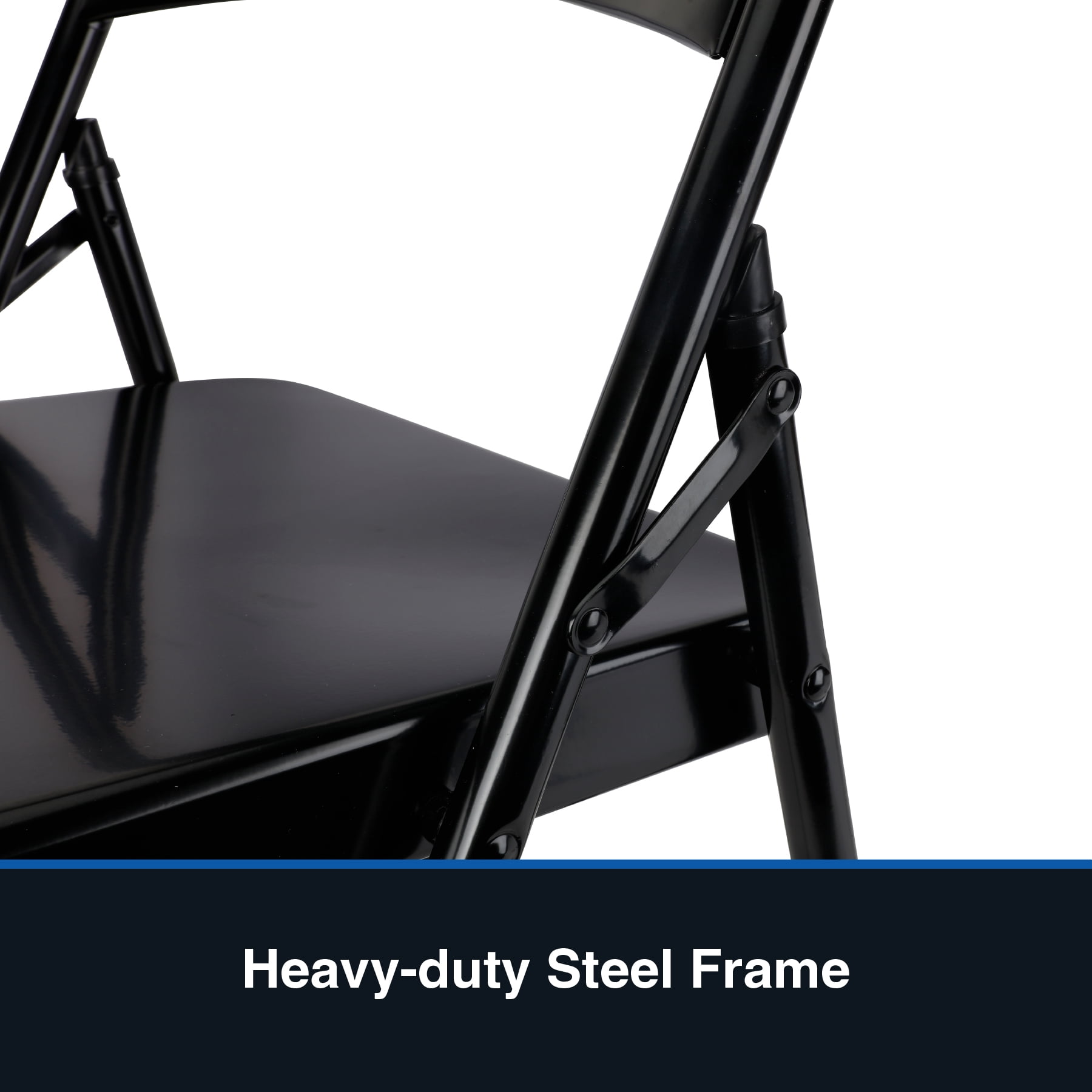 Mainstays Folding Steel Chair, Black