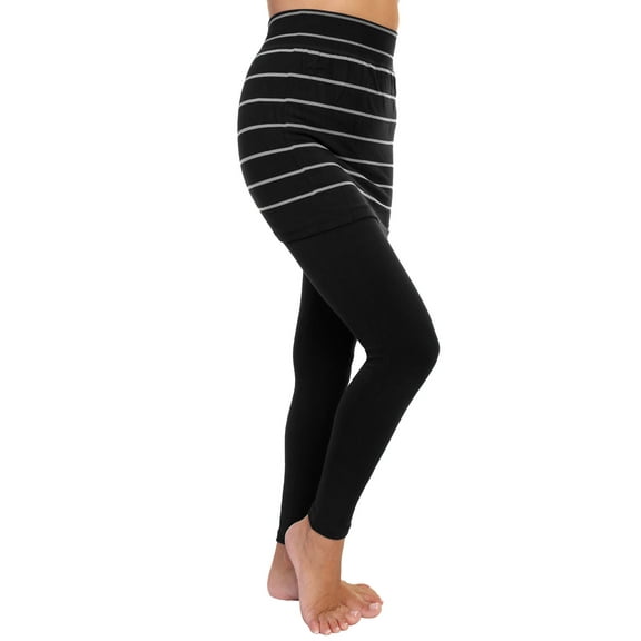 Angelina Cotton Comfort High Waisted Leggings with Mini Skirt (1-Pack)