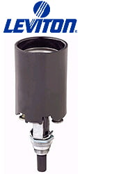 660W-250V; 2 Leg Steel Bracket Assembly Pinned to Socket Candle Leviton 4155-3 Incandescent Lampholder Medium Base Bottom Turn Knob Switch
