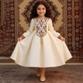thumbnail image 2 of gdxvjhbj Robe pour Filles Robes pour Filles Formelles Fête Mariage Tulle Sans Manches Contraste en Maille Robe Asymétrique Taille 7-8 (Beige, 7-8 Ans), 2 of 7