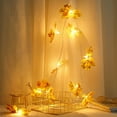 thumbnail image 2 of 10LED Simulation Yellow Maple Leaves Shape String Lights Copper Wire Light Home Outdoor Garden Decoration, 2 of 13