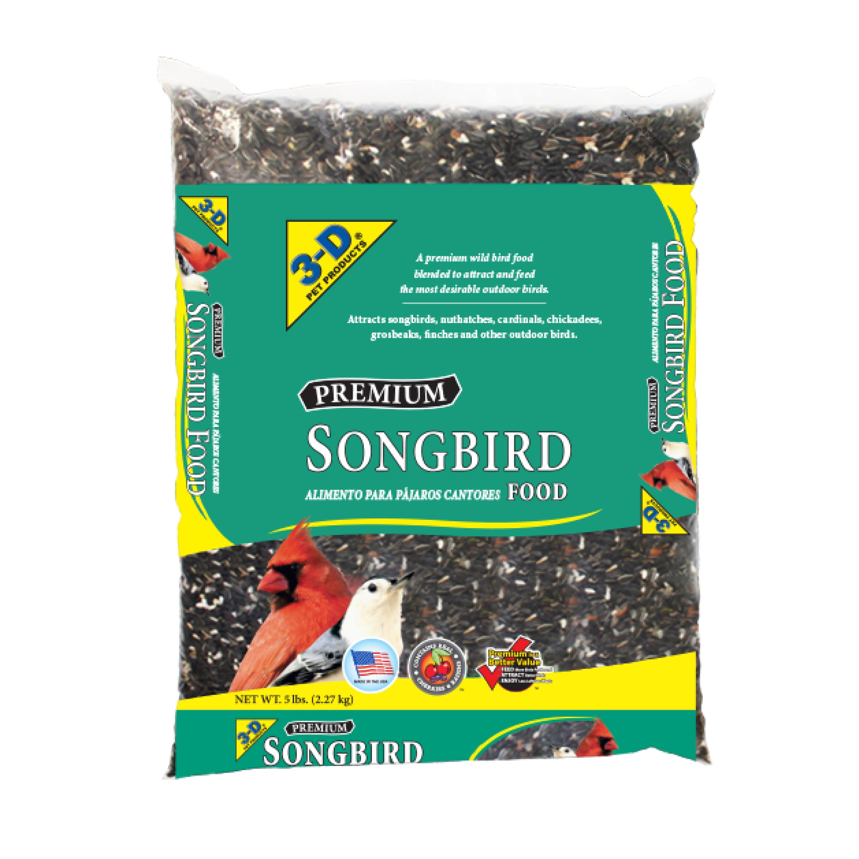 3-D Pet Products Premium Songbird Blend Wild Bird Food, 5 lb.