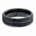 thumbnail image 2 of Wedding Ring For Women 6mm Black Tungsten Wedding Band Center Black Groove, 2 of 3