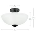 thumbnail image 2 of Globe Electric Vienna 2-Light Dark Bronze Indoor Semi-Flush Mount with Frosted Glass Shade, 2 of 6