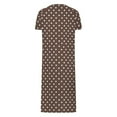 thumbnail image 6 of Fartey Women's Polka Dots Zipper Front Robes Loose Casual Short Sleeve Nightgown Soft Comfy Long Loungewear with Pockets Brown 2XL, 6 of 8