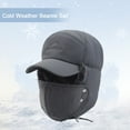 thumbnail image 3 of Yesbay Outdoor Hat with Integrated Scarf Windproof Thick Plush with Front Cover Full Skiing Skating Cold Weather Headwear, 3 of 7