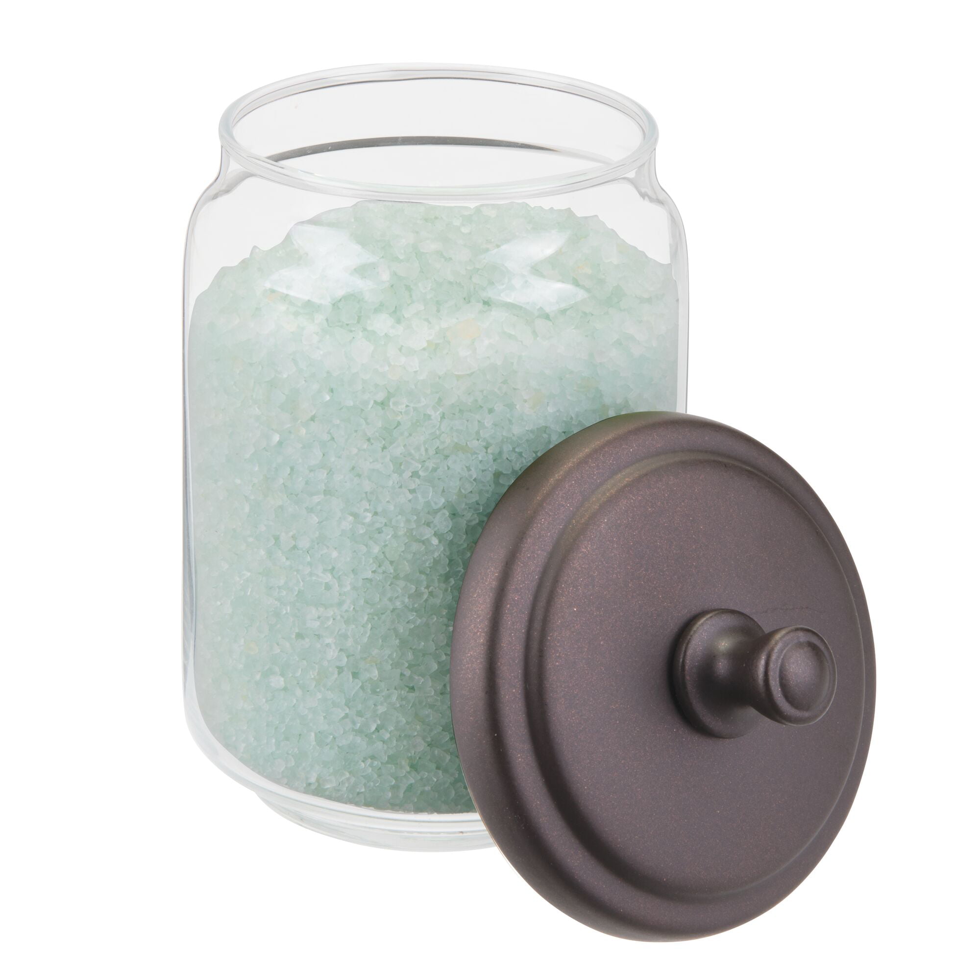 47th & Main Decorative Storage Glass Jar with Lid, Small, Embossed