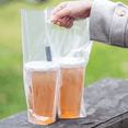 thumbnail image 3 of Karat 2-Cup Plastic Bag Carrier for 12-52 oz cup ,Clear (22lbs) - 570 pcs, 3 of 7