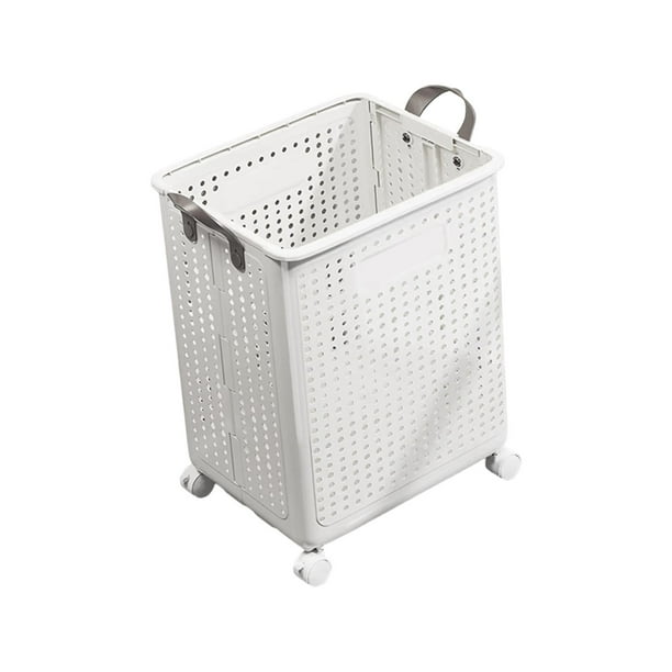 Cesto de ropa sucia con ruedas, bolsa de compras con ruedas, cestas de ducha huecas blanco