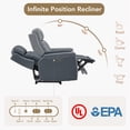 thumbnail image 5 of ReNest Dual Motor Power Recliner with 165° Lay-Flat, Top-Grain Leather, X-Stitch Detailing, USB and Type-C Charging,Navy, 5 of 23