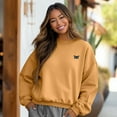 thumbnail image 3 of Dalix Butterfly Embroidery Relaxed Crewneck Sweatshirt Soft Fleece Fit Lounge Womens in Peanut 3XL XXX-Large, 3 of 5