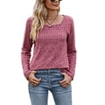thumbnail image 3 of Fangasis Women T Shirt Square Neck Tunic Tops Long Sleeve Pullover Ladies Casual Blouse Loose Dailywear Tee Claret S, 3 of 6