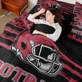 thumbnail image 4 of jejeloiu Football Sport City 7-Piece Twin Bedding Sets,Red Rugby Helmet Bedding Comforter Set For Boys Kids Reversible, 4 of 8