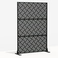 thumbnail image 6 of MAYEERTY 72"x47" Outdoor Privacy Screen with Stand Carl Metal Balcony Decorative Screen,Black, 6 of 7