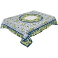 thumbnail image 4 of Table Cloth Waterproof Polyester Tablecloth Summer Lemon Vintage Style Blue Tile Pattern Table Clothes for Rectangle Tables, Indoor Outdoor Table Cover for Parties, Wedding, Dinner Table - 60x102 Inch, 4 of 6
