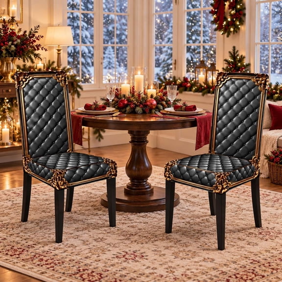 Washable Stretch Chair Cover, Baroque Gilded Gold Print Dining Seat Slipcover, High-Density Elastic Protector for Kitchen & Formal Home Furniture
