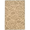 SAFAVIEH Courtyard Chester Floral Indoor/Outdoor Area Rug, 6'7" x 9'6", Coffee/Sand