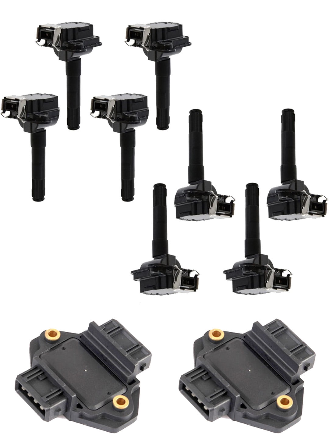 Set of 8 Ignition Coil and 2 Ignition Spark Control Module for 1998 Audi A8 Quattro 4.2L V8