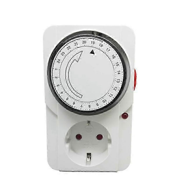 Mechanical daily programmer inter.LED 3000 W. Mechanical daily programmer socket, white color, 16A