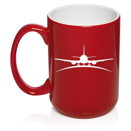 

Airplane Pilot Flight Attendant Ceramic Coffee Mug Tea Cup Gift for Him Her Husband Wife Birthday Friend Coworker Boss Housewarming Travel Aviation Graduation Retired (15 oz Red)