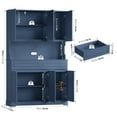 thumbnail image 5 of Homfa 73.8”H Pantry Cabinet with 6 Doors and 2 Drawers, Microwave Stand Storage Cabinet with Grooved Handles and Adjustable Shelf for Kitchen Dining Room, Deep Blue, 5 of 8