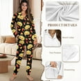 thumbnail image 6 of DISNIMO Hamburger Printed Womens Pajamas Sets 2 Piece Long Sleeve Sleepwear Button Down Nightwear with Long Pajama Pants Soft Casual Loungewear Nightwear, 6 of 6