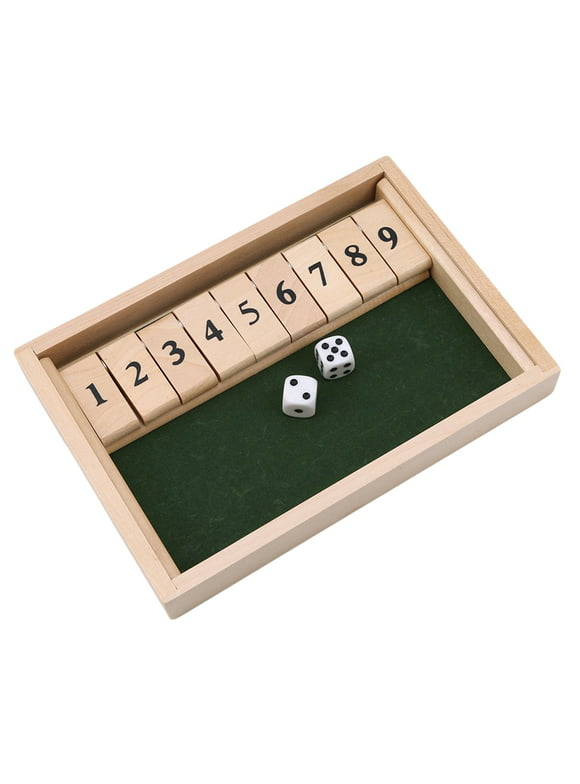 Classic Game Shut the Box Bar Game for w/ 9 Digital Tile 2 Dice for Party Desktop Men Women Interaction Family Gathering