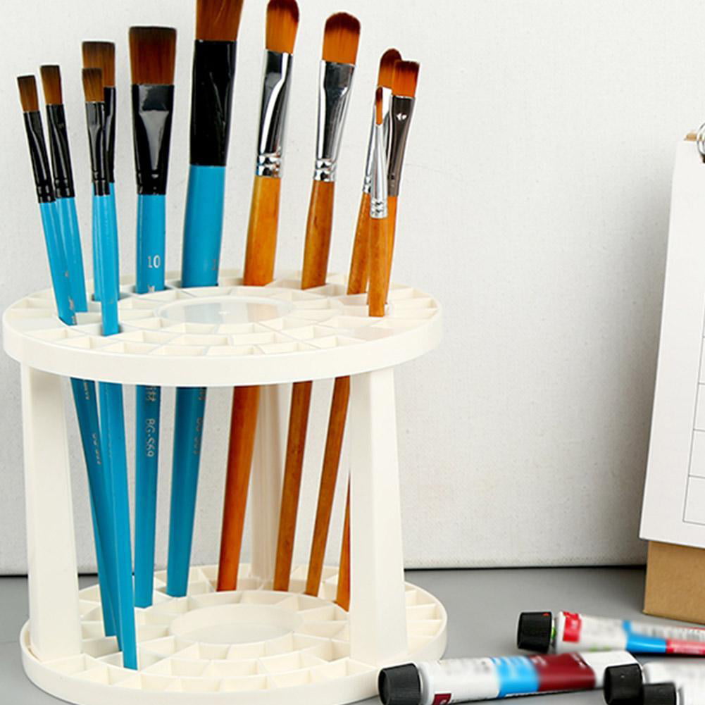 Paint Brush Pen Holder Art Supplies Multi Bin Round Organizer Drawing V8Z7