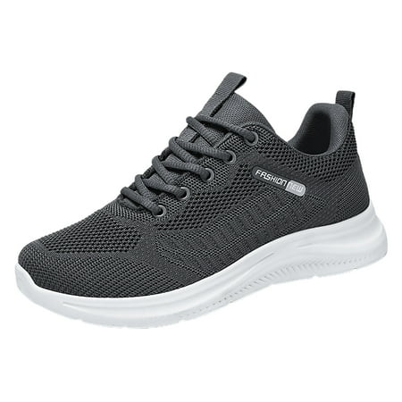 

HRFDSAOK Sneakers for Men Running Shoes Men s Fall foreign Trade Breathable Walking Comfortable Shoes Korean Casual Sneakers Grey 42