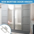 thumbnail image 6 of Uxcell Non-Mortise Door Hinges, Heavy Duty Steel Flush Cabinet Hinges with Screws Silver, 6 of 7
