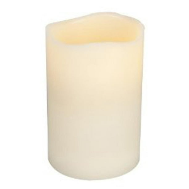 6" Large Beige Bisque LED Lighted Battery Operated Flameless Wax