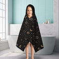 thumbnail image 6 of Black Sun Moon Star Planet Constellation Pattern Hooded Bath Towel，50"x30" for Ages 3 To 12 Kids, Quick Dry Lightweight Soft Microfiber Hood Beach Towel Cover Up for Kids, 6 of 7