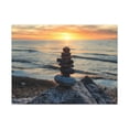 thumbnail image 2 of Pebbles Stack Over Beach Nature Wilderness Photography Canvas Wall Art for Home Decor Ready-to-Hang, 2 of 18