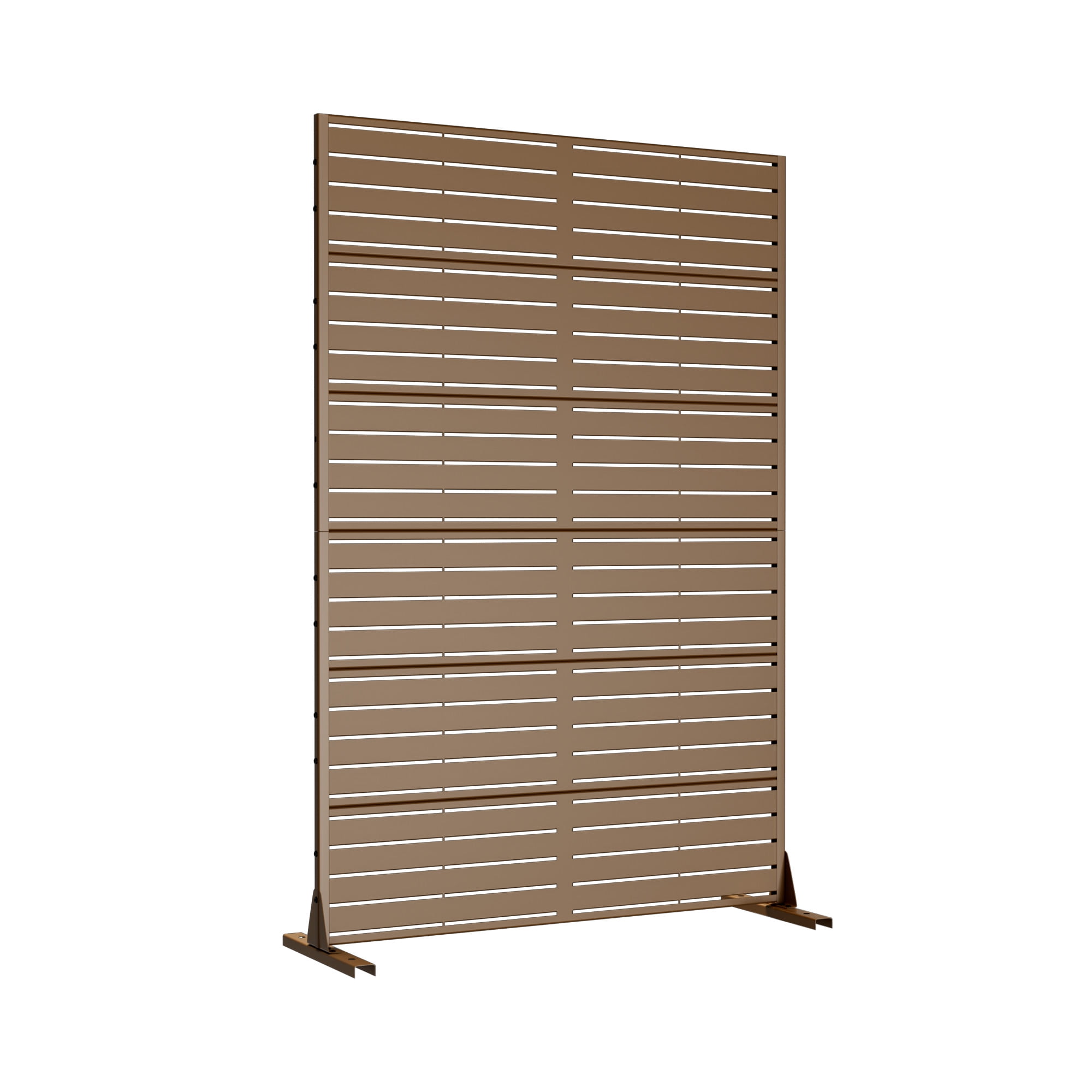 MAYEERTY Metal Room Divider – Industrial Galvanized Steel Privacy Screen,Stripe,Brown