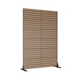 thumbnail image 3 of MAYEERTY Metal Room Divider – Industrial Galvanized Steel Privacy Screen,Stripe,Brown, 3 of 6
