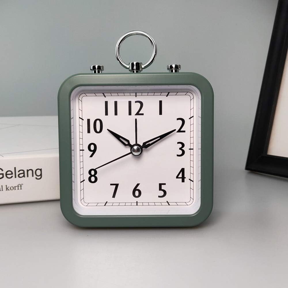 Analog Alarm Clock, Small Lightweight Alarm Clock Non Ticking, Battery