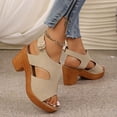 thumbnail image 7 of Bkhluea Women Block Heel Slingback Sandals T-Strap Shoes Comfortable For Work Office Party Daily Casual Special Occasions, 7 of 7