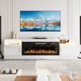 thumbnail image 2 of BOSSIN Fireplace TV Stand with 40 inch Fireplace Up to 90" TVs,LED Light Entertainment Center with Highlight Storage Cabinet for living room, 2 of 7