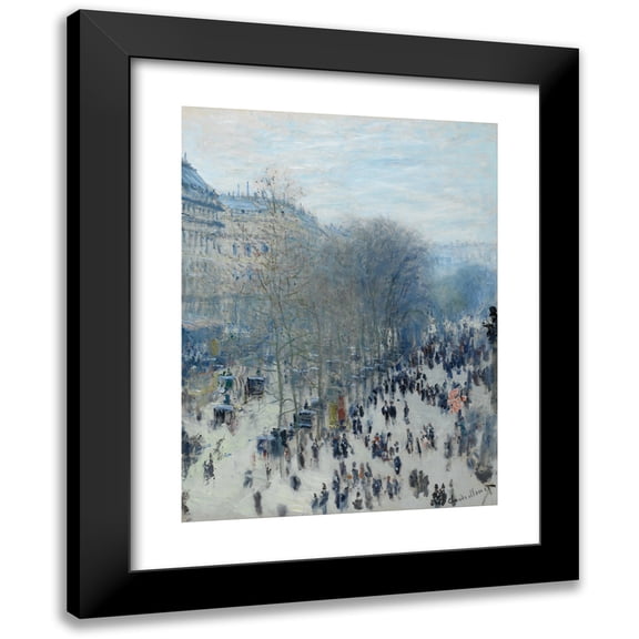 Claude Monet 11x14 Black Modern Framed Museum Art Print Titled - Boulevard Des Capucines
