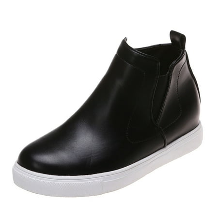 

GNEIKDEING Ladies Shoes Large Size Flat Side Zipper Elastic Band Womens Shoes Casual Shoes Gift on Clearance