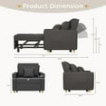 thumbnail image 3 of AECOJOY Fauteuil-Lit Convertible 3-en-1 de 36 Pouces et Canapé-Lit Futon avec Dossier Réglable et 2 Oreillers - Noir, 3 of 8